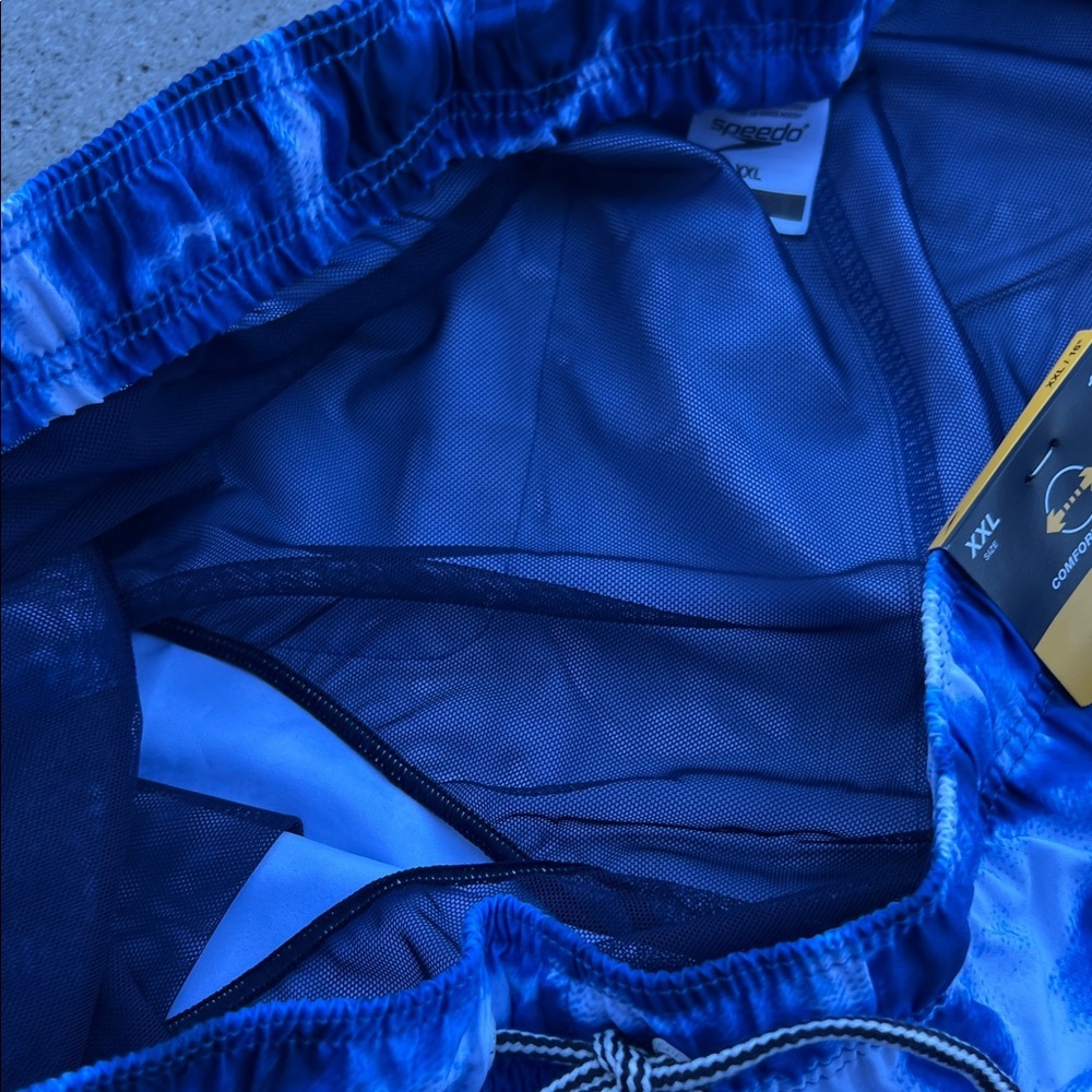 Speedo Men's Tie-Dye Blue Swim Trunks - Picture 6 of 8